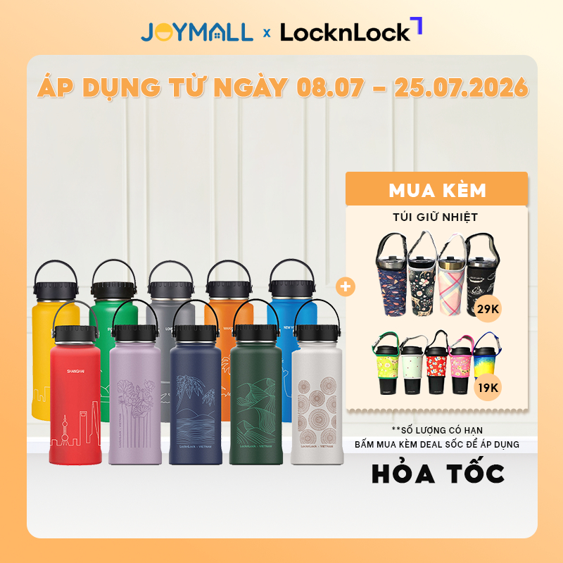 Bình giữ nhiệt LocknLock 897ml Riga Tumbler LHC4160 - Hàng chính hãng, khay lọc trà inox - JoyMall