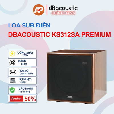 Sub điện DBAcoustic KS312SA PREMIUM - 250W, bass 30cm - Mạch Class H - Chính hãng - Bảo hành 12 tháng