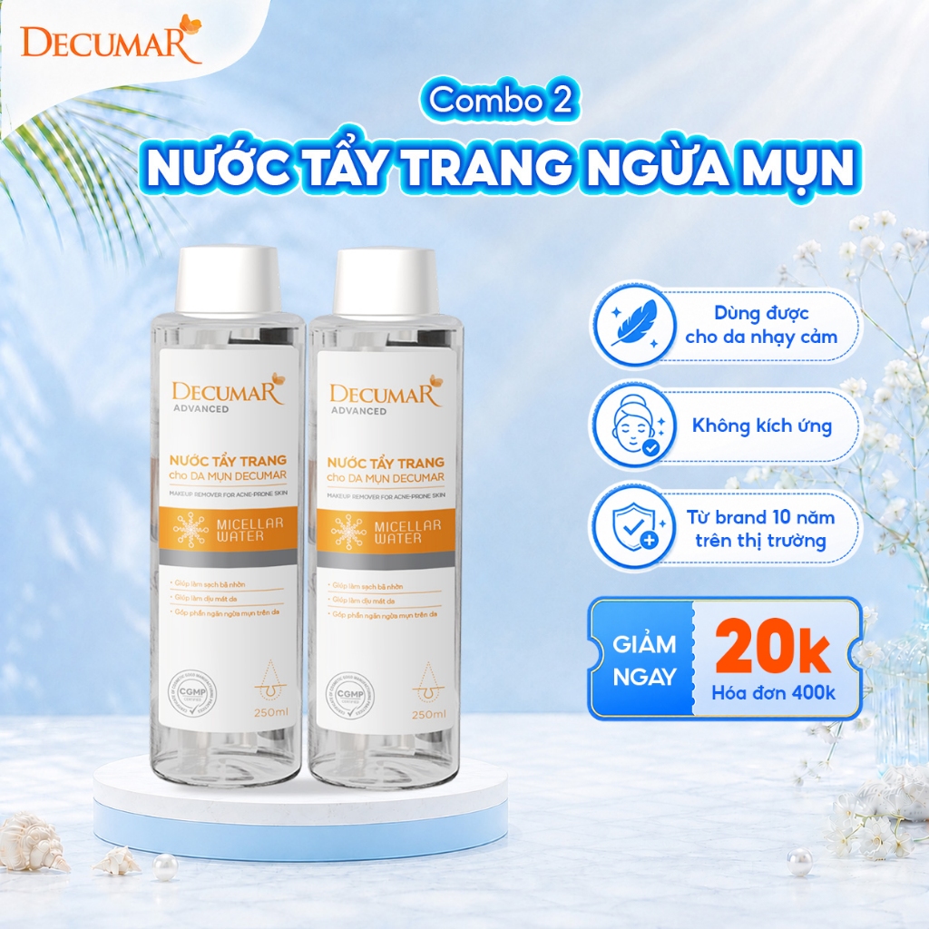 [VHL x Decumar] Combo 2 Nước tẩy trang cho da mụn Decumar Advanced 250ml - 2 DTT10