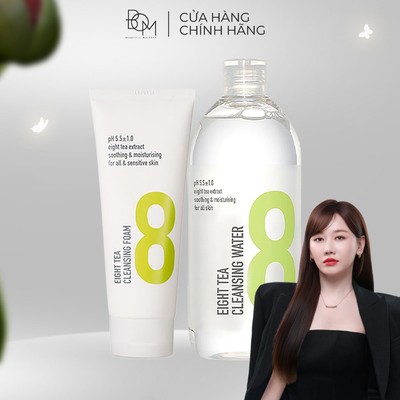 Bộ đôi làm sạch da nước tẩy trang và sữa rửa mặt B.O.M EIGHT TEA 400ml & 150ml