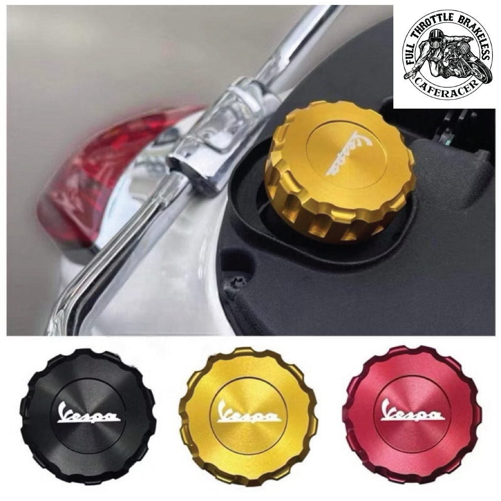 Nắp Bình Xăng CNC Cho Xe Vespa Sprint, Primavera, GTS, LX Cao Cấp (Khắc Logo Vespa)