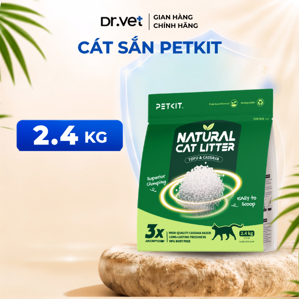 Cát Vê Sinh Cho Mèo, Cát Mèo, Cát Sắn PETKIT Tự Nhiên Siêu Vón, Không Bụi