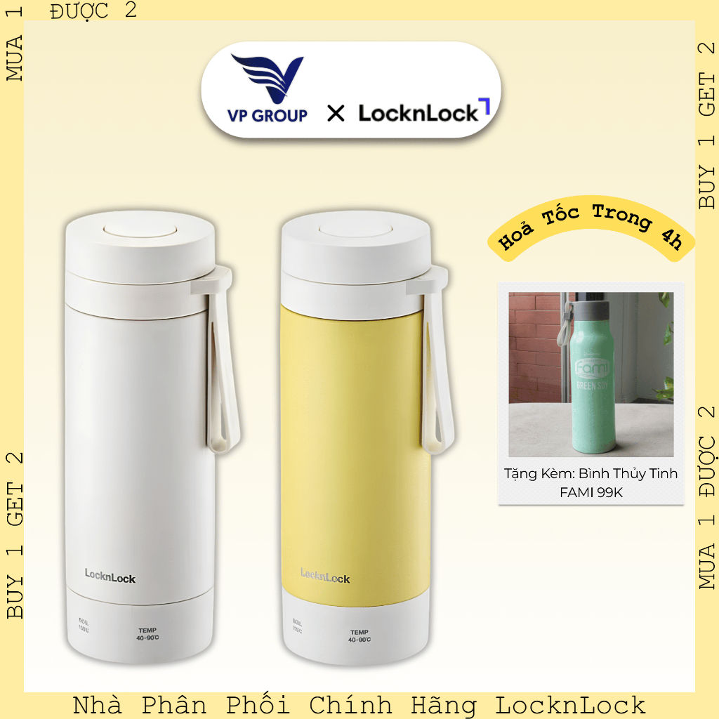 Bình Đun Giữ Nhiệt LocknLock Heating Tumbler EJC723 300ml – Bình Đun Nước Mini Kiêm Giữ Nhiệt Thông 