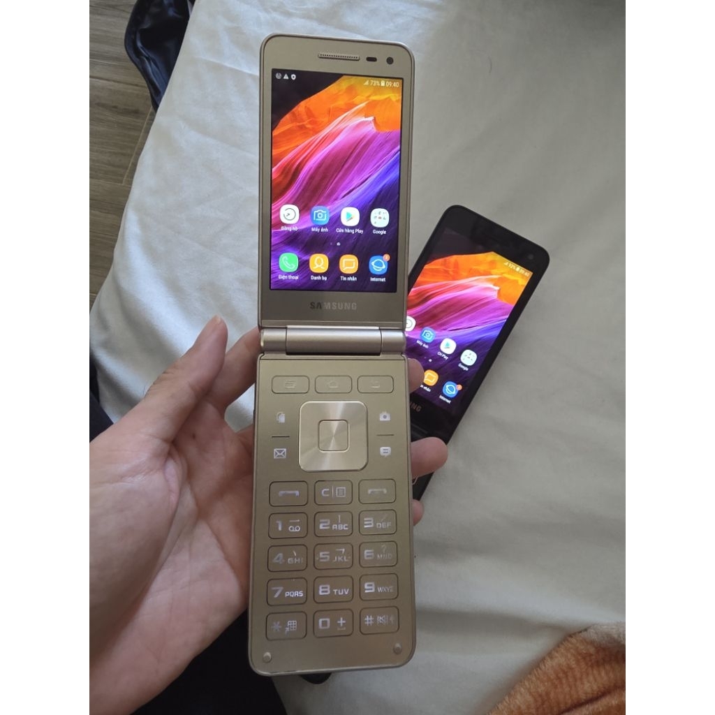 Samsung Galaxy Folder 2 Bạc android 7.1.1 bản 2 sim 2019 96%