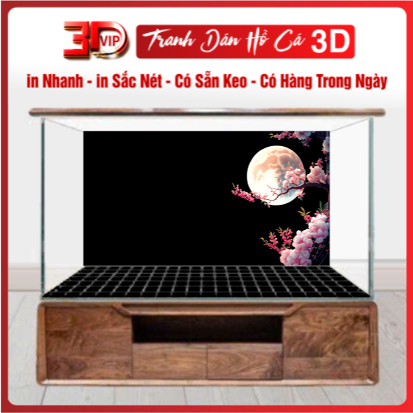 Tranh Decal dán Hồ Cá Mặt Trăng ( Tranh Lưng )_TRCC-18