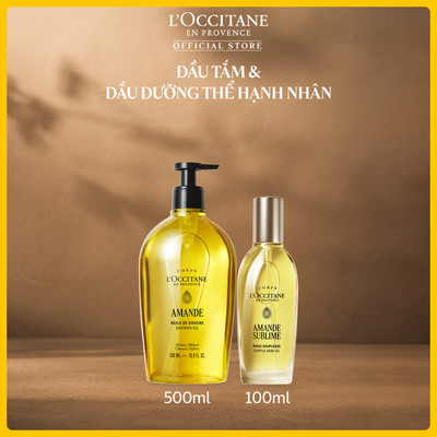 Combo Dầu Dưỡng Thể Hạnh Nhân L'OCCITANE 100ML Và Dầu tắm Hạnh Nhân L'Occitane 500ml [Phiên Bản Mới]