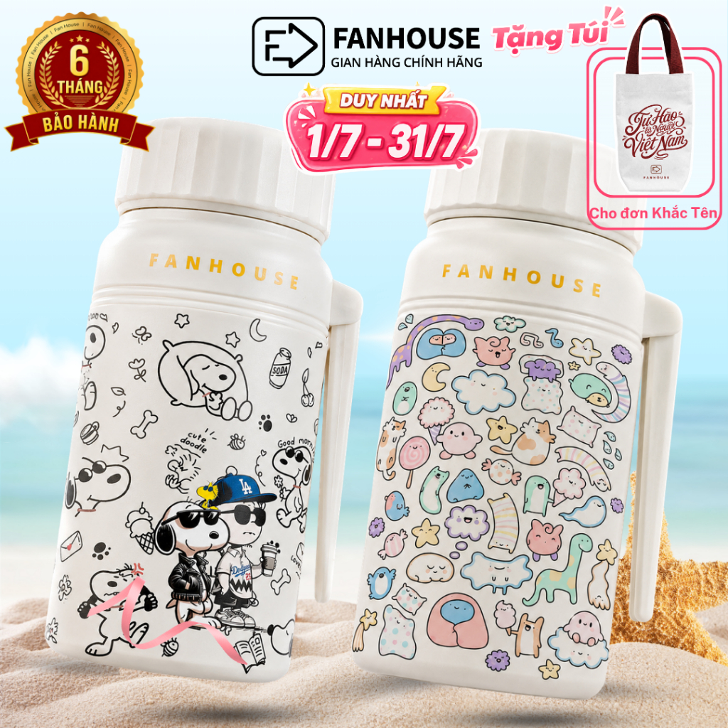 Bình nước giữ nhiệt Boony 1000ml inox 316 cao cấp Fan House bình giữ nhiệt 24h, tặng lõi lọc trà | BigBuy360 - bigbuy360.vn