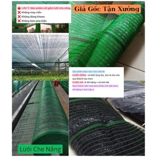 Lưới Che Nắng Thái Lan Màu xanh Khổ 2M, 3M 4M Hàng 50% 60% 70% 90% Bền Đẹp