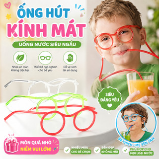 🌈🌈Ống hút thiết kế dạng mắt kính vui nhộn chất liệu nhựa dẻo dai màu tùy chọn