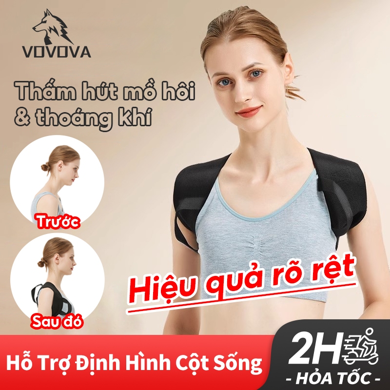 Đai Đeo Chống Gù Lưng Thoáng Khí VOVOVA Điều Chỉnh Tư Thế Cao Cấp Cho Dân Văn…
