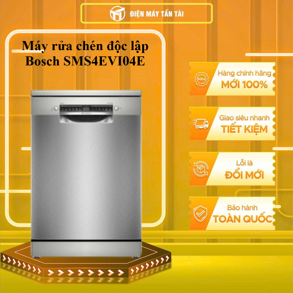 (HCM) - SMS4EVI04E - Máy rửa chén độc lập Bosch serie 4 14 BỘ SMS4EVI04E