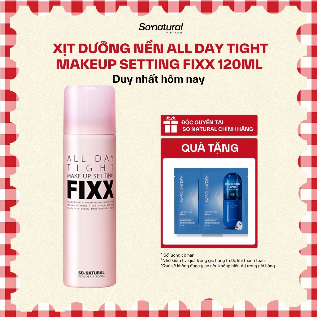 [35ml/75ml/120ml] Xịt Khóa Makeup Toàn Diện, Hiệu Ứng Căng Bóng, Lớp Nền Mịn Lì Trên Da All Day Setting Fixx So Natural
