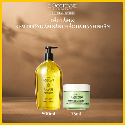 Combo Dầu Tắm Hạnh Nhân 500ML và Kem Dưỡng Thể Hạnh Nhân L'OCCITANE 75ML [Phiên Bản Mới]