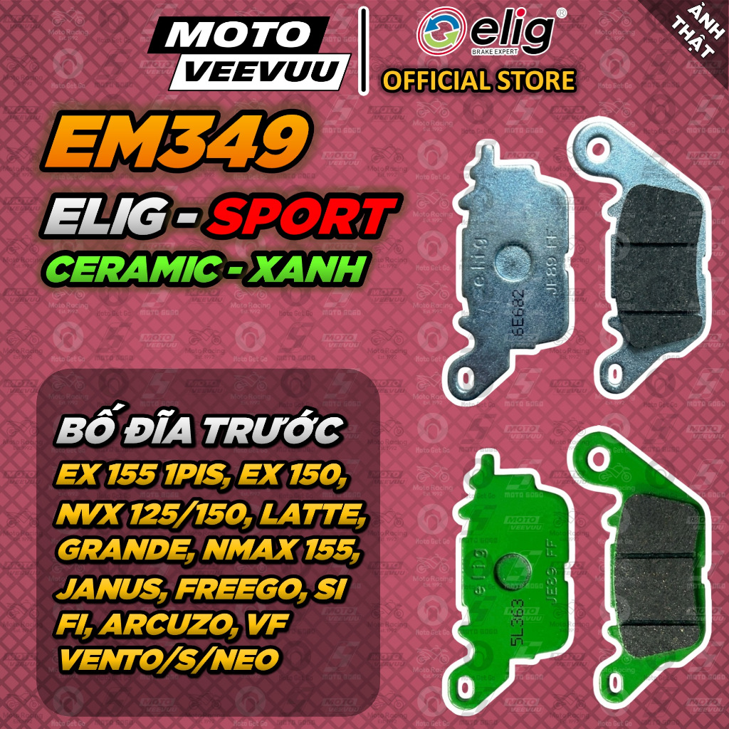 [MTVV] Bố thắng má phanh dĩa ELIG SPORTS NUCAP NRS CERAMIC EM349 Bố trước EX155 1PIS EX150 NVX NMAX 