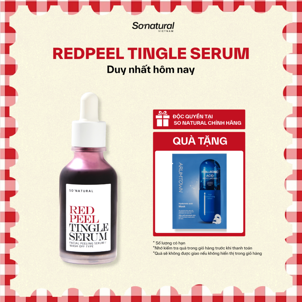 [35ML] Serum Tinh Chất Red Peel So Natural - Peel Da Lành Tính, Đào Thải Tế Bào Chết & Làm Sáng, Không Bong tr.ó.c