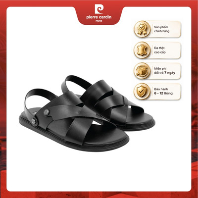[New] Sandal nam Pierre Cardin quai chéo sang trọng, da cao cấp, đế cao su chống trượt - mã 181