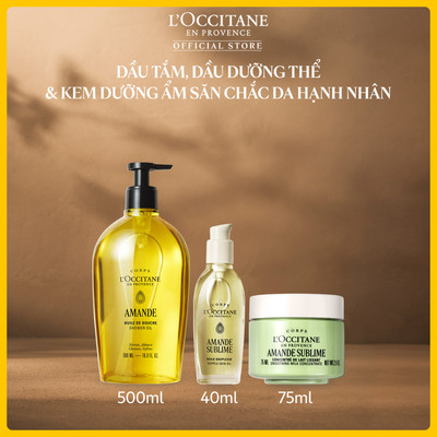 Combo Chăm Sóc Cơ Thể Hạnh Nhân L'Occitane (Kem dưỡng ẩm 75ml & Dầu tắm 250ml/500ml & Dầu dưỡng thể 40ml)