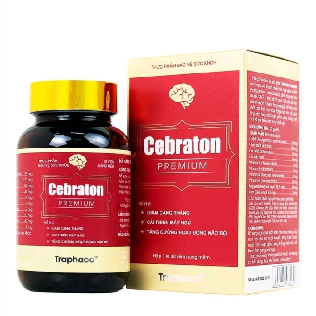 Viên hỗ trợ hoạt huyết Cebraton Premium Traphaco (30 viên) - Tăng cường hoạt động não bộ bổ