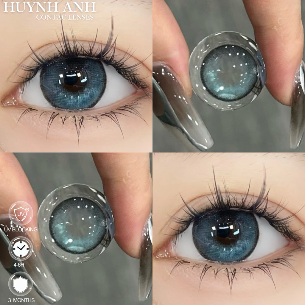 Lens Mắt Kính Áp Tròng xanh blue tây fruit blue Dia 14.5mm Gdia 14.3mm
