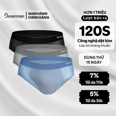 [Võ Hà Linh x Boxerman] Combo 3 - 6 Quần sịp nam tam giác SLIP , thoáng khí, kháng khuẩn,khử mùi , Mua 6 tặng 1