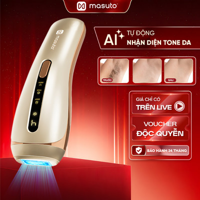 Máy triệt lông IPL SkinSense Ai Masuto Công nghệ Ai Nhận Diện Màu Da Thông Minh, Triệt Lạnh 10 Độ C