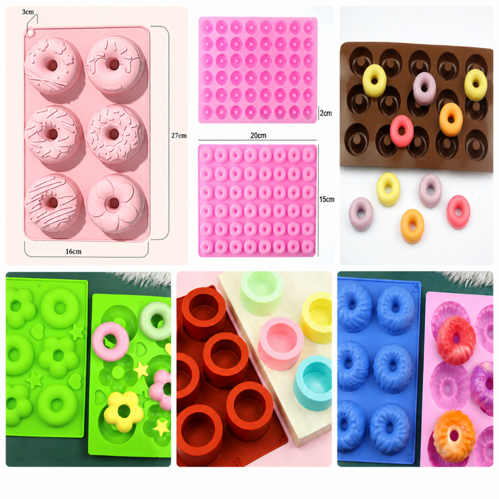 Khuôn donut Khuôn silicon donut Khuôn bánh donut silicone nướng bánh vòng tròn bánh rán vòng thạch r