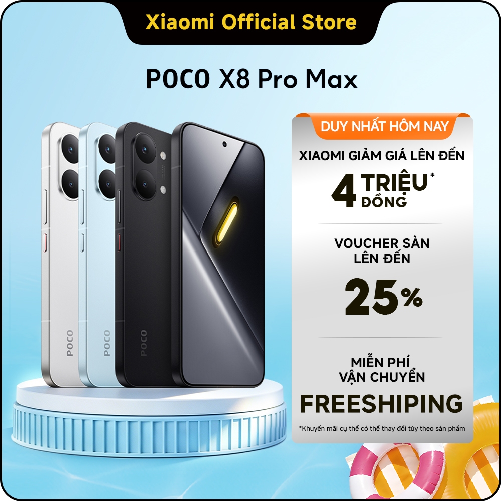 Điện thoại thông minh POCO X8 PRO Max | Pin cực lớn 8500mAh(typ) sạc nhanh 100W| Màn hình AMOLED 1.5