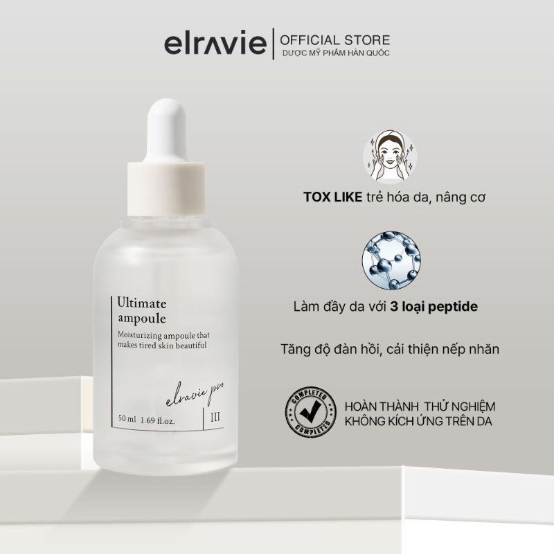 Pass Tinh Chất Cấp Ẩm Hỗ Trợ Cải Thiện Nếp Nhăn Và Tăng Đàn Hồi Cho Da Elravie Pro Ultimate Ampoule 