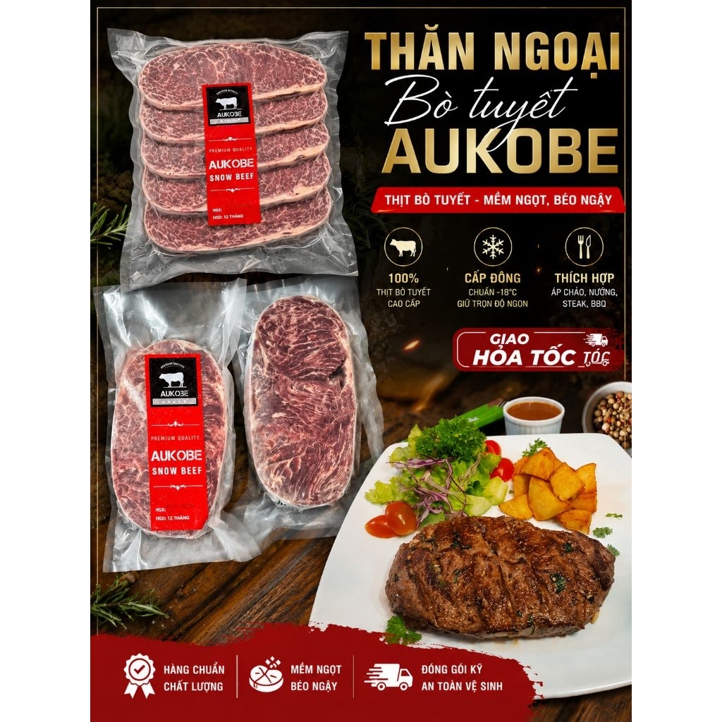 1kg THĂN NGOẠI BÒ TUYẾT AUKOBE. (giao hoả tốc)