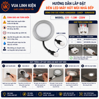 Đèn máy hút mùi, đèn led 220v 1,5W