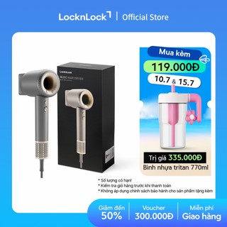 Máy sấy tóc ion âm LocknLock hair dryer đầu sấy từ 360 độ, chức năng tự làm sạch ENA316GRY