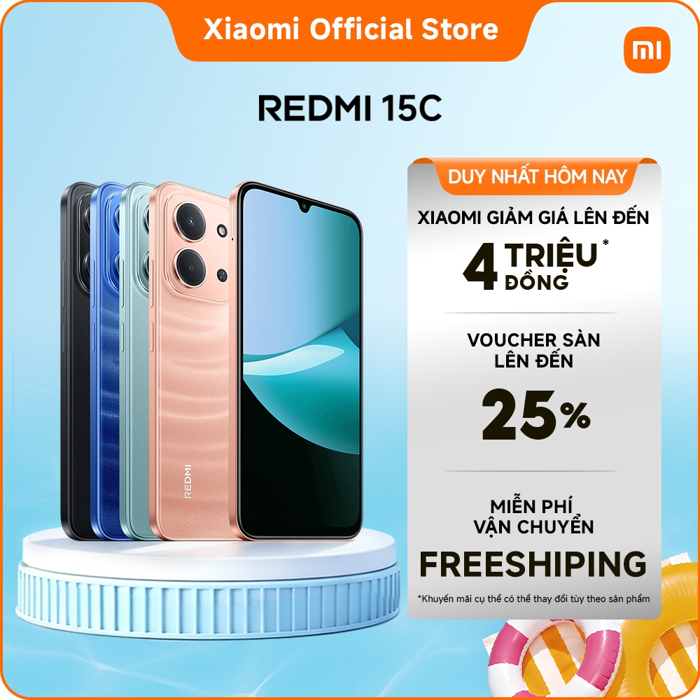 Redmi 15C (4+128G | 6+128G) | Pin khủng 6000mAh (thông thường) | Màn hình 6,9 inch sống động