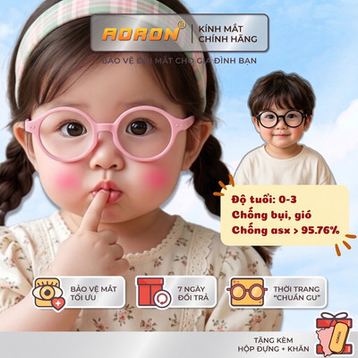 Kính Lọc Ánh Sáng Xanh AORON Cho Bé Từ 0-3 Tuổi Hạn Chế Cận Thị Bảo Vệ Mắt Bé Khỏi Gió Bụi AK313