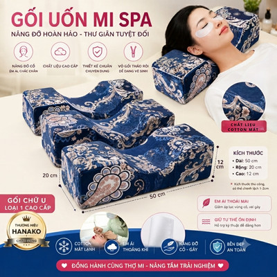 [HỎA TỐC] Gối Nối Mi, Uốn Mi Hanako - Gối Kê Cổ Chữ U Foam Cao Cấp Cho Spa, Salon Làm Đẹp