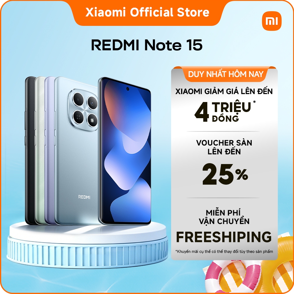 Điện thoại thông minh REDMI Note 15 (6+128GB | 8+128GB | 8+256GB) | Pin lớn 6000mAh | Màn hình siêu 