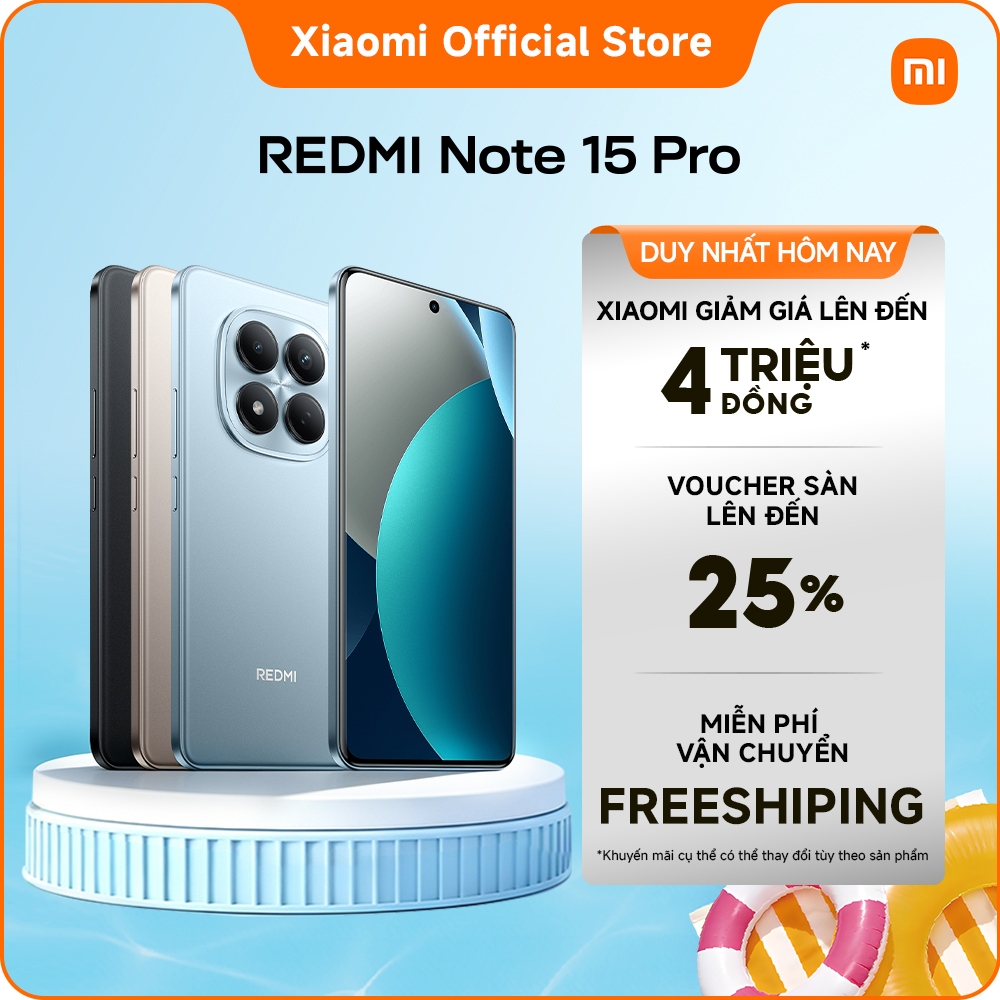 Điện thoại thông minh REDMI Note 15 Pro(8+256GB|12+256GB) |Pin lớn 6500mAh|Kính Corning® Gorilla® Gl