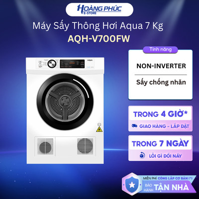 Máy Sấy Thông Hơi Aqua 7 Kg AQH-V700FW || 9 Kg  AQH-V901K(PS) - Không Inverter