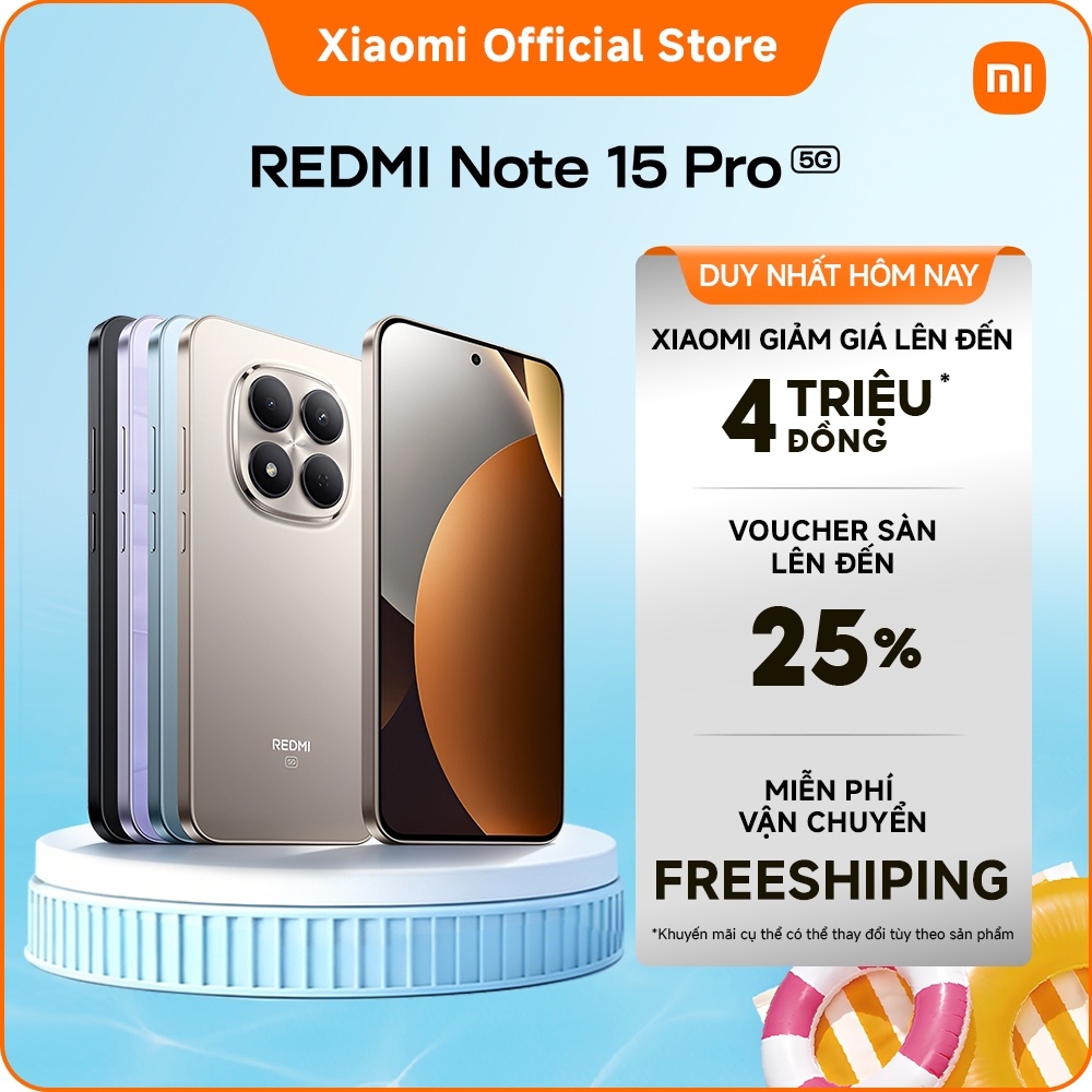 Điện thoại thông minh REDMI Note 15 Pro 5G（8+256GB|12+256GB|12+512GB)|Pin lớn 6580mAh