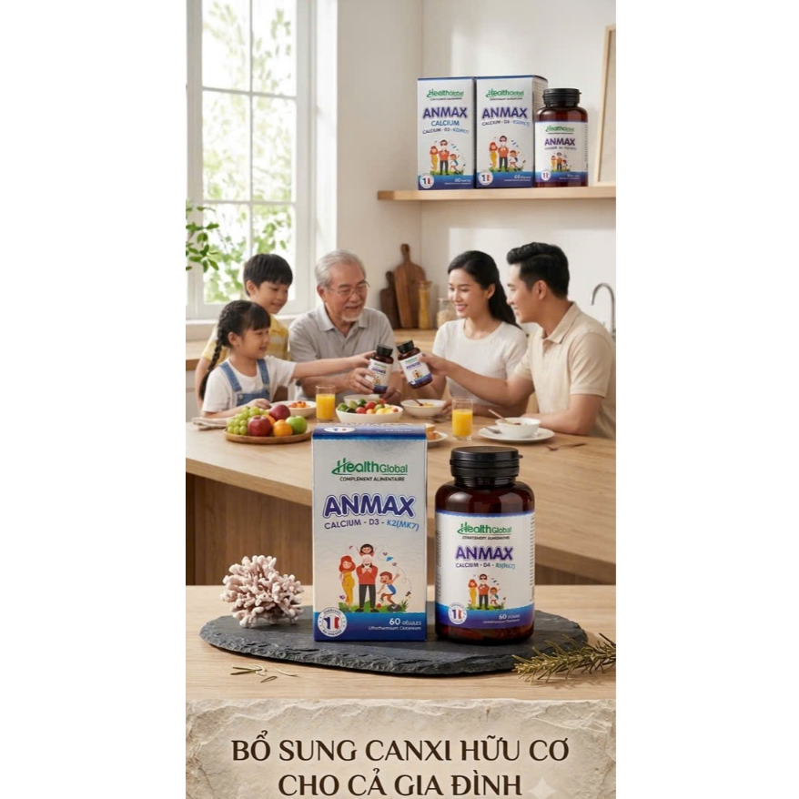 CANXI HỮU CƠ ANMAX - NK PHÁP BỔ SUNG CANXI CHO BÀ BẦU ,TRẺ EM,NGƯỜI LỚN LOÃNG XƯƠNG.