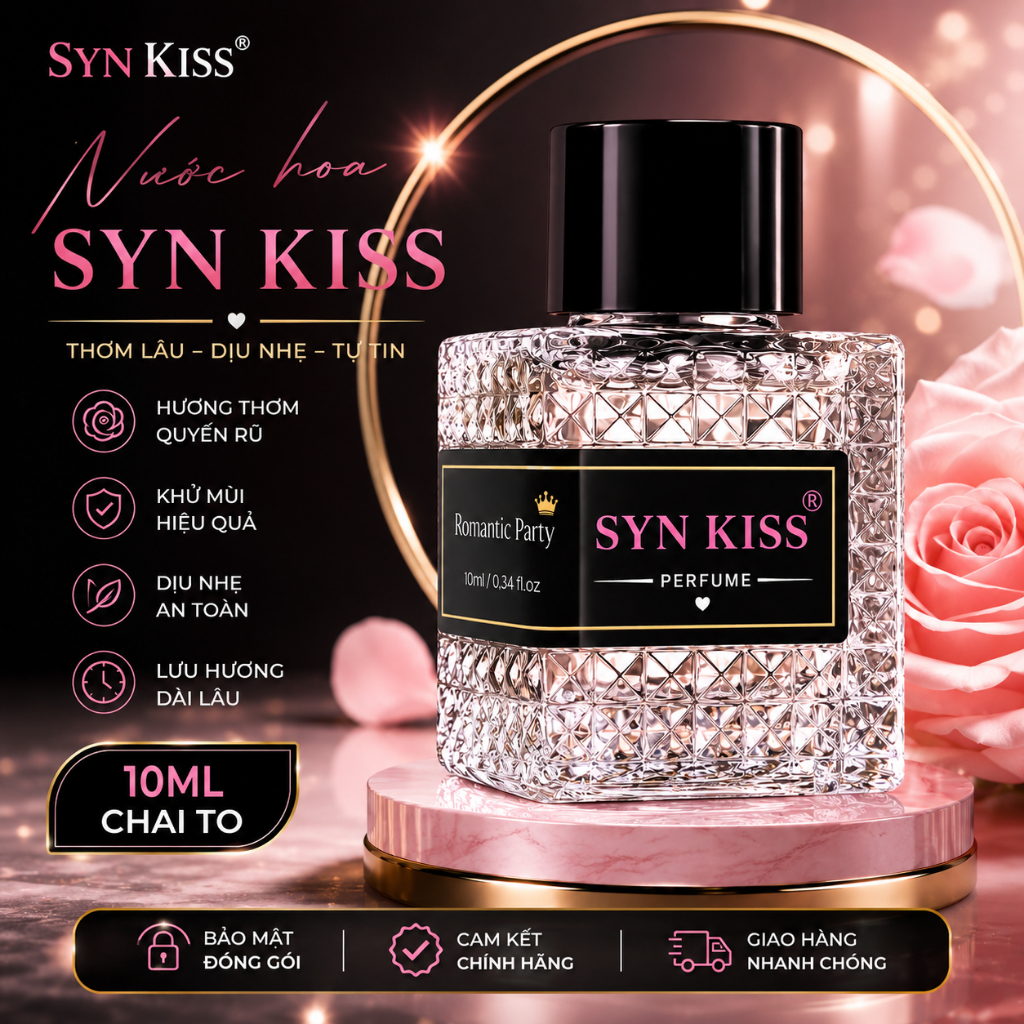 Nước Hoa Synkiss 10ml Chính Hãng Synchoice - Hương Thơm Dịu Nhẹ, Thiết Kế Mini Tiện Lợi, Lưu Hương Dài