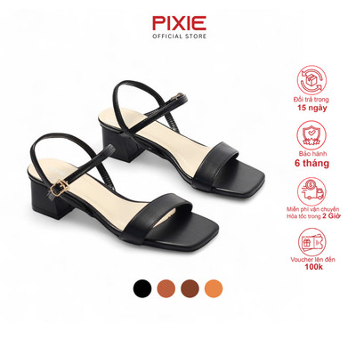 Giày Sandal Cao Gót Nữ 3cm Quai Ngang Thời Trang Pixie H315