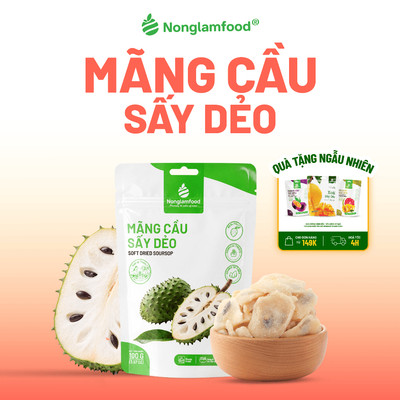 Mãng Cầu Sấy Dẻo NONGLAMFOOD Dẻo Mềm Chua Ngọt Tự Nhiên Trái Cây Sấy Đồ Ăn Vặt Văn Phòng Túi 100g
