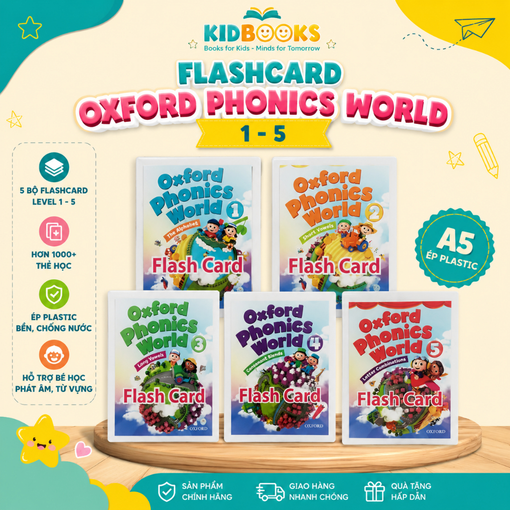 Thẻ học - Flashcard OXFORD Phonics World 1 - 5