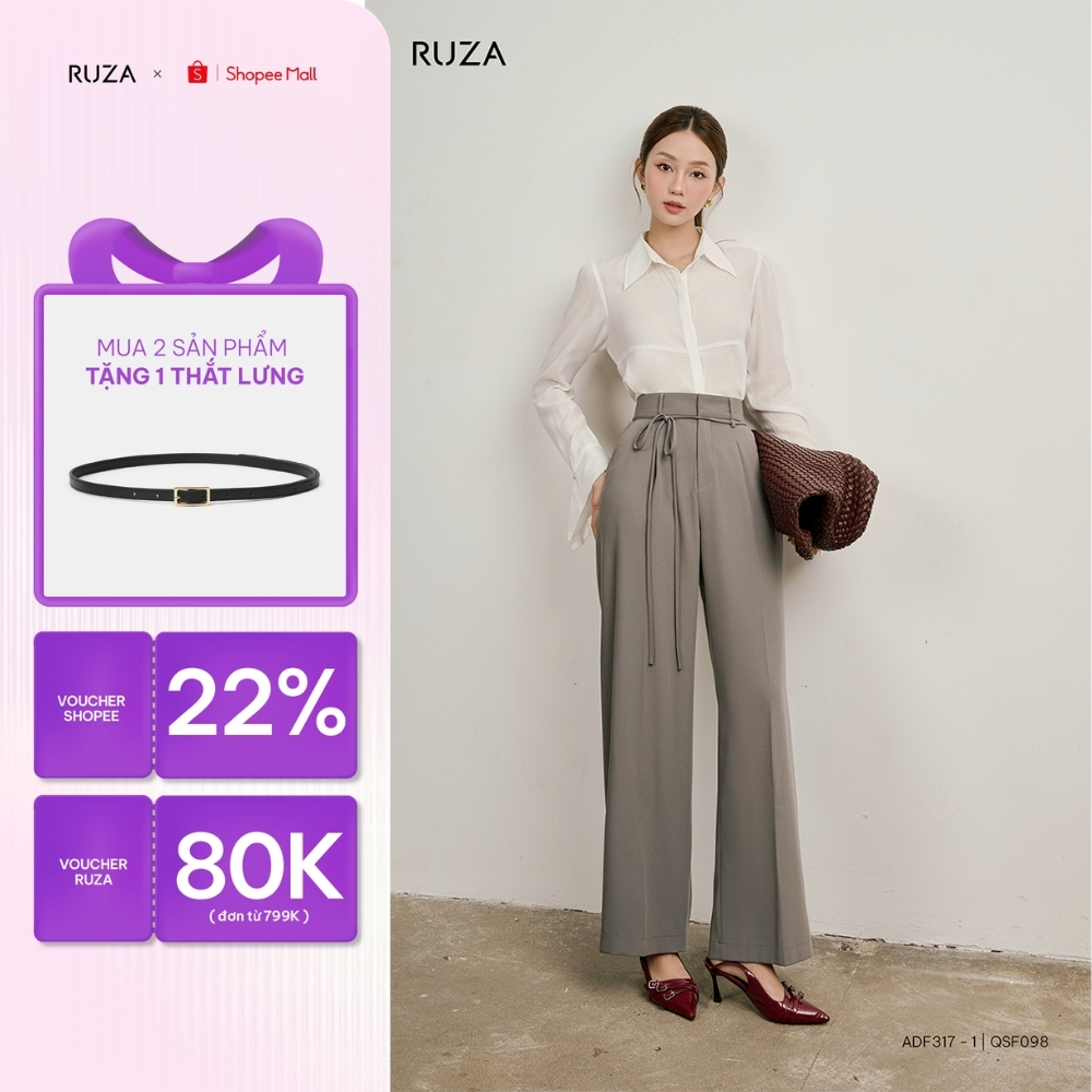 Quần tây suông nữ RUZA ống đứng thời trang công sở QSF097 QSF098