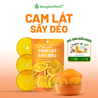Cam Sấy Dẻo NONGLAMFOOD Hàng Chuẩn Xuất Khẩu Loại 1 | Trái Cây Sấy Dẻo, Đồ Ăn Vặt Văn Phòng Túi 45g
