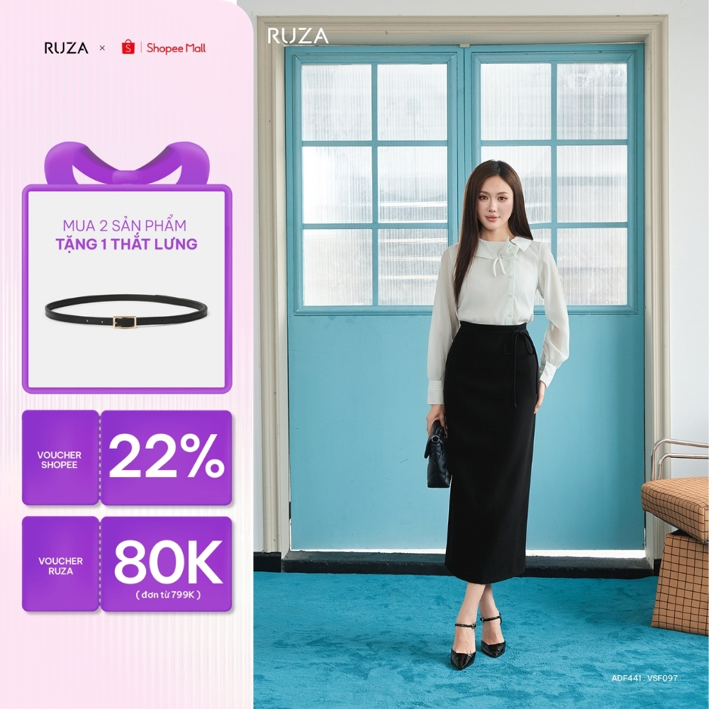 Chân váy suông nữ RUZA kiểu dáng công sở thời trang thanh lịch VSF097 VSF098