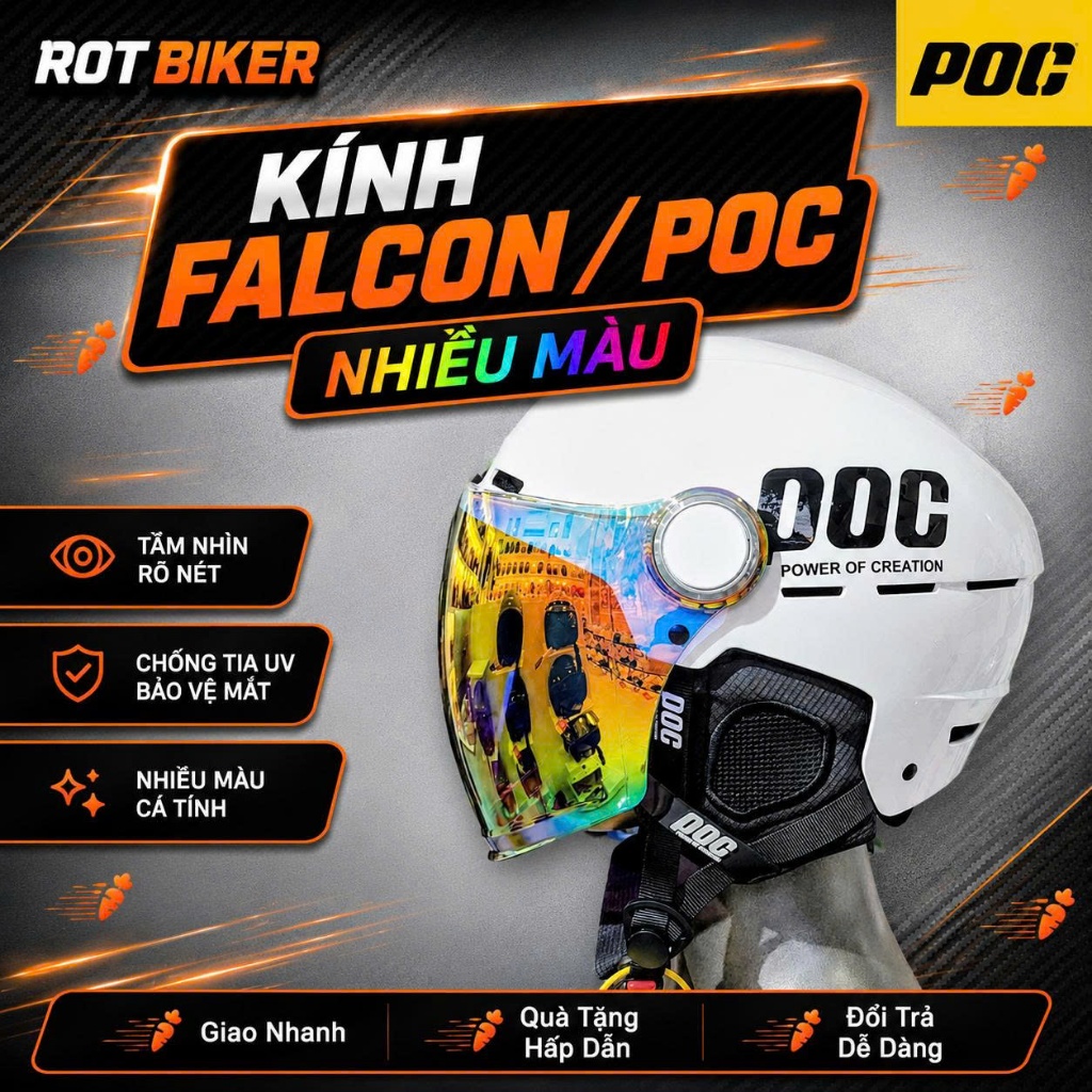Kính Falcon f14/ Falcon Bee/ falcon f17 Kính POC P10