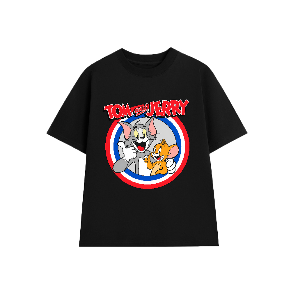 Áo Thun TOM and Jerry 001, Unisex Form Rộng Cotton Mềm