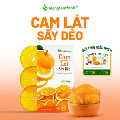 Cam Sấy Dẻo NONGLAMFOOD Hàng Chuẩn Xuất Khẩu Loại 1 Trái Cây Sấy Dẻo, Đồ Ăn Vặt Văn Phòng Túi Hộp 100g