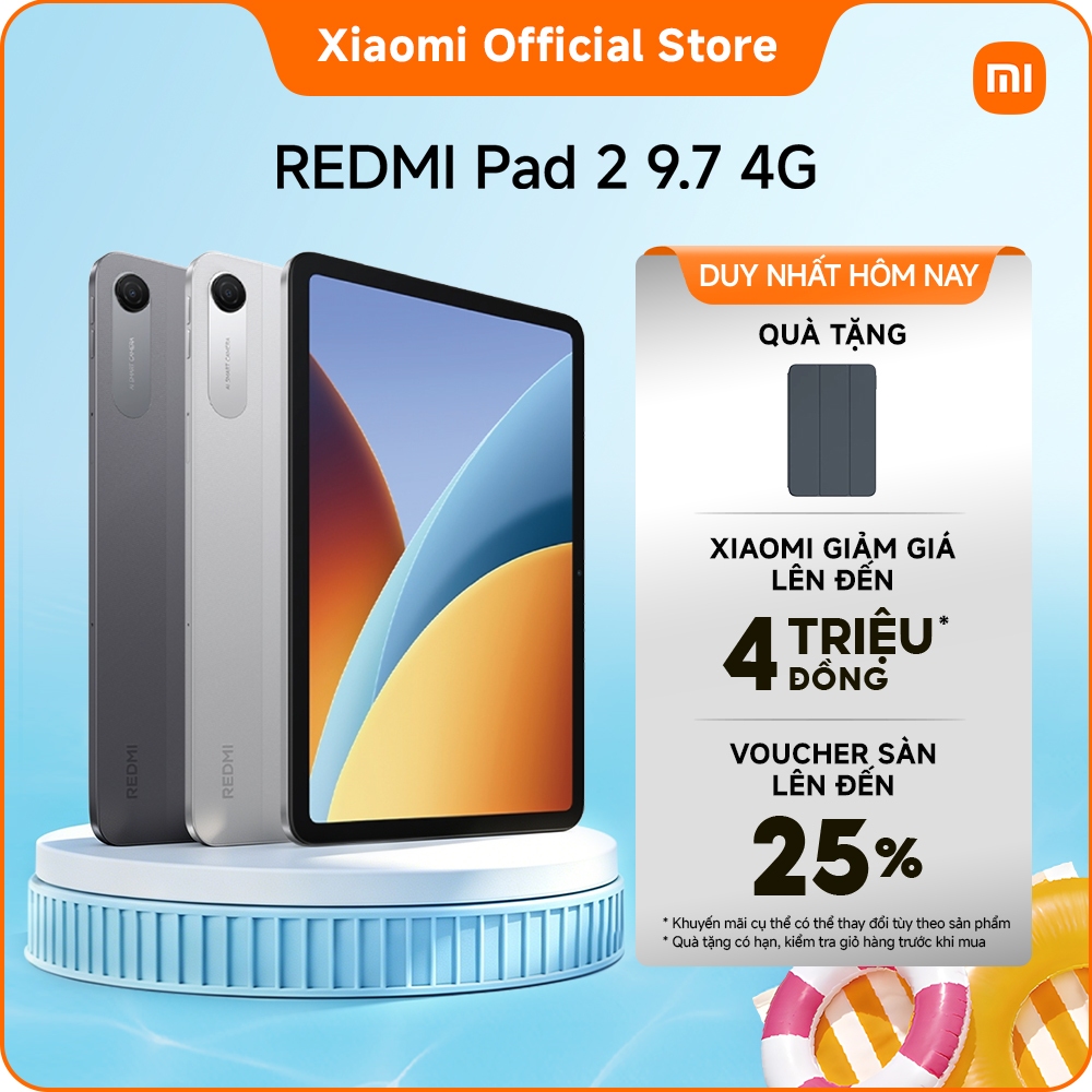 [TẶNG COVER] REDMI Pad 2 9.7 4G (4+64GB| 4+128GB) | Màn hình 9.7" siêu nét | Pin khủng 7600 mAh